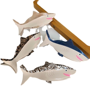 Cute ocean series acetate shark hair clips in mixed colors for women's half-up hairstyles