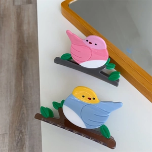 Pince à Cheveux Oiseau Sur Branche en Acétate Fait Main Style Mori Doux Accessoire de Coiffure Animal pour Femmes