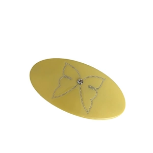 Creative yellow oval hair clip with silver beaded butterfly and crystal accent