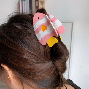 Pince à Cheveux Mignonne en Acétate Forme de Poisson pour Femmes Motif Animal Poisson-globe Pince Requin Accessoires Cheveux Cadeau