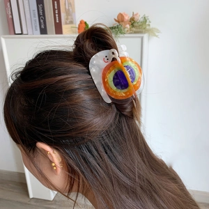 Pince à cheveux unique en acétate en forme d'escargot avec un design coloré pour coiffures