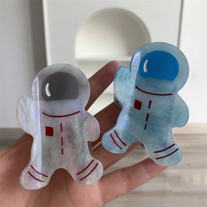 Pince à Cheveux en Acétate Forme Astronaute Pour Femmes Filles Dessin Animé Créatif Spationaute Accessoires Cheveux