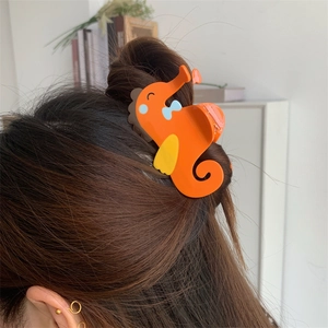 Zeepaardje Vorm Acetaat Haarklem Schattige Cartoon Zeewezen Shark Clip Haaraccessoires Voor Vrouwen Meisjes Dagelijks Gebruik