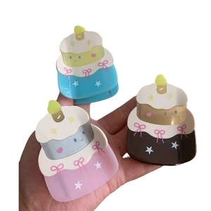 Creative multi-colored birthday cake shaped acetate hair claws with bow and candle design