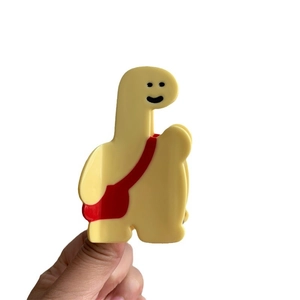 Pince à cheveux dinosaure jaune mignonne avec sac à dos et finition lisse