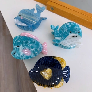 Série Océan Baleine Poisson Requin Acétate Pinces à Cheveux Avec Künstliche Perle Adorables Barrettes Animaux Pour Femmes Filles Accessoires