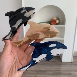 Cartoon Acetate Dolphin Orca Shark Hair Claw Clips For Women Large Marine Animal Shaped Hair Catch Clips Hair Accessories