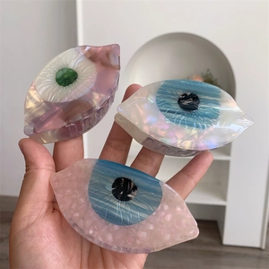 Pince à Cheveux en Acétate Forme d'Œil Style Doux Cool Pince Crabe Médium Accessoire de Coiffure Tendance Femme