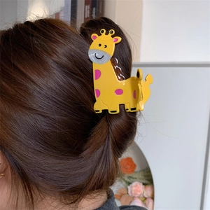 Cute Cartoon Acetate Hair Claw Clip Giraffe Bee Butterfly Animal Shape Shark Clip Fashion Headpiece For Women Jewelry