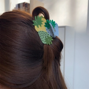 Acetate Strawberry Hair Claw Clip Sweet Fruit Pattern Hairpin Fresh Multicolor Nonslip Hair Accessories For Women Teens