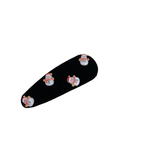 Christmas snowman hair clip with black BB clip base for women festive hair accessories