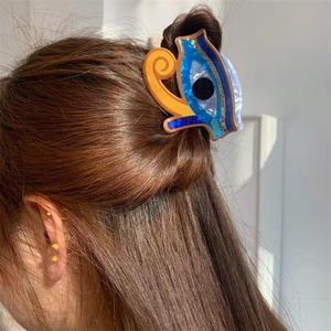 Acetate Evil Eye Hair Claw Clip Large Marbling Shark Clip Hair Accessories For Women Girls Ethnic Style Hair Catch