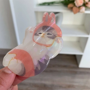 Molla per capelli gatto in acetato perlescente stile giapponese con orecchie di coniglio