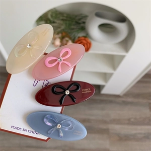 Handmade Acetate Butterfly Bow Hair Clip Cute Small Rhinestone Side Clip For Women Children Sweet Bang Clip Hair Accessories