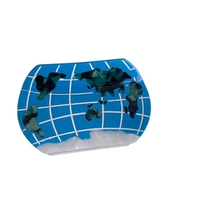 Creative geometric globe hair claw clip in blue and green acetate for women