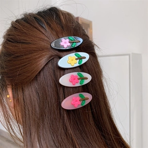 Elegante Fermaglio per Capelli a Fiore in Acetato Clip Laterale Floreale 3D Accessori per Capelli per Donna e Ragazza