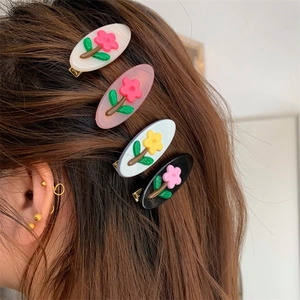 Set di fermagli per capelli in acetato con fiori 3D per acconciature eleganti