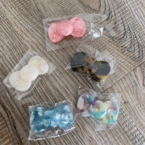Chic acetate hair clips with candy color bow design for women and girls set