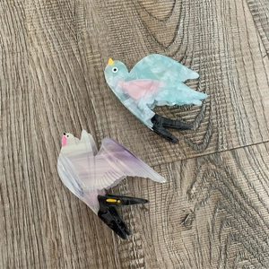 Haarkralle Aus Acetat Schwalbe Vogel Niedlich Marmortextur Tierform Mode Haaraccessoires Für Damen Tägliches Styling