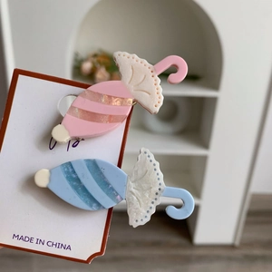Nische Design Acetat Regenschirm Geformte Haarklammer Glitzer Süße Seitenpony Clip Für Mädchen Damen Mode Täglich Haarschmuck