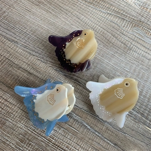 Handmade Acetate Sunfish Hair Claw Ocean Creature Shark Clip Sweet Animal Pattern Half Tie Hair Accessories For Women