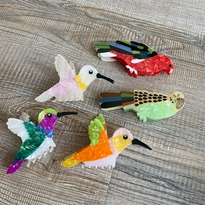 Acetate Bird Shape Hair Claw Clip For Women Colorful Parrot Hummingbird Design Non-Slip Large Hair Catch Barrette Accessories