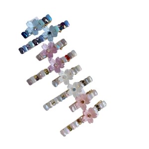 Coffret de barrettes à fleurs champêtres avec cristaux brillants pour femmes, lot de 5 pièces
