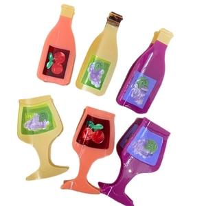Creative acetate fruit juice bottle and goblet hair claws set for half-up hairstyles