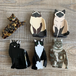 Handmade Cartoon Cat Acetate Hair Claw Clips Creative Kitten Shape Shark Clips Cute Animal Pattern Hair Accessories For Women