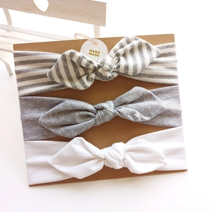 Soft Elastic Cotton Baby Headband Bow Hair Band For Newborn Toddler Infant Handmade Stylish Hair Accessories