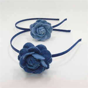 Pinza para el Cabello de Flor de Camelia de Denim Vintage para Niñas Diadema de Rosa 3D Hecha a Mano Accesorios