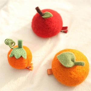 Handmade Felt Fruit Hair Clips Cute 3D Apple Orange Pumpkin Hairpins For Kids Girls Sweet Toddler Hair Accessories Gift