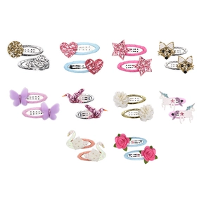 Fermagli per Capelli in Ecopelle Cartone Animato Animale Glitter Paillettes Unicorno Uccello Farfalla per Ragazze Bambini Moda Accessori