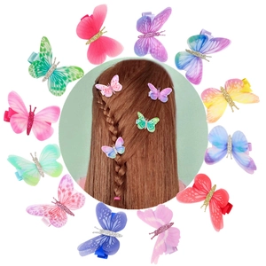 Fermagli per Capelli a Farfalla in Chiffon 3D per Bambine Fatti a Mano in Garza a Rete Forcine a Farfalla Colorata Sfumata Accessori per Capelli Matrimonio