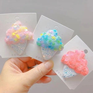 Barrettes à Cheveux Glace Cartoon Enfants Paillettes Colorées Brillants Épingles à Cheveux Filles Fait Main Clip Latéral Accessoire