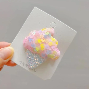 Barrette à cheveux glace pailletée pour filles avec sequins colorés et reflets argentés