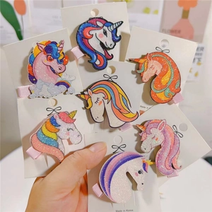Simpatici Fermagli per Capelli a Forma di Unicorno con Glitter e Paillettes Accessori per Capelli per Bambine Moda Festa