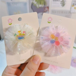 Pinces à Cheveux Fleur en Maille pour Enfants Arc-en-Ciel Dessin Animé Fraise Lapin Barrette à Cheveux Faite à la Main Accessoires Cheveux Fille