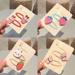 Mignonnes Barrettes à Cheveux Pailletées Animaux Dessin Animé Sirène Licorne pour Filles Enfants Fait Main en Similicuir