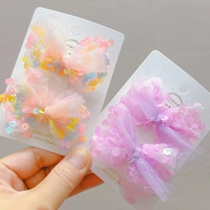 Fermagli per Capelli a Fiocco con Paillettes in Tessuto Fatto a Mano per Bambini Mollette a Farfalla in Tulle per Ragazze