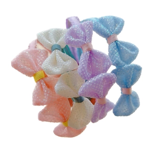 Kids sequin mesh bow headbands in pink, white, purple and blue for girls hair accessories