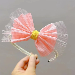 Pince à Cheveux Nœud à Carreaux pour Bébé Fille Bandeau Nœud Doux en Tissu à Carreaux Accessoires de Cheveux pour Nourrissons Enfants