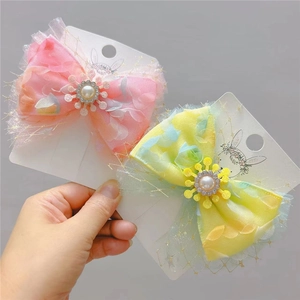 Süße Prinzessin 3D Netz Schleife Haarklammer Künstliche Perle Strass Große Spitze Haarnadel Für Mädchen Kinder Haarschmuck Kids Styling