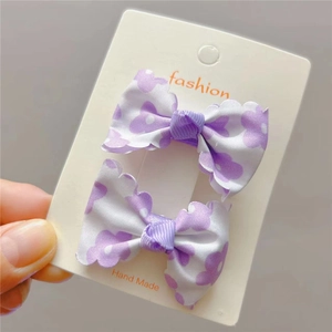 Barrettes à cheveux faites à la main avec nœuds à pois pour filles sur carte cadeau