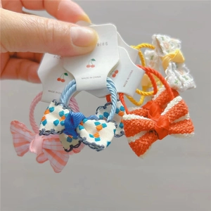 Simpatici Elastici Per Capelli E Fermagli In Tessuto Con Fiocco Per Ragazze Bambine Ricamo Scacchi Pois Motivi Floreali Accessori Per Capelli Fatti A Mano