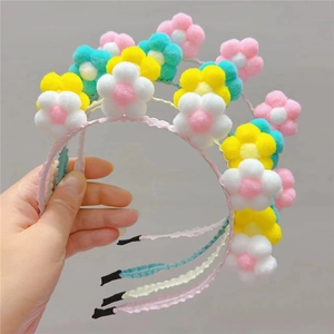 Serre-tête de Tournesol en Peluche Couleur Macaron pour Filles Enfants Bandeau à Fleurs Fête Festival Accessoires Cheveux