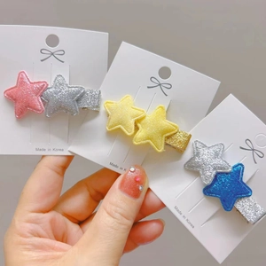 Kids Fashion Glitter Star Hair Clips Cute Sequin Five-Pointed Star Side Clips For Girls Toddlers Hair Accessories