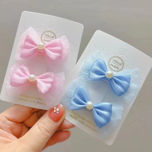 Pinces à Cheveux Nœud Faites Main Avec Künstliche Perles Fantaisie Mesh Ruban de Satin Épingles à Cheveux pour Filles Enfants Accessoires de Cheveux Style Coréen