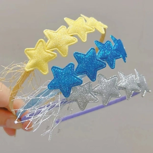 Serre-Tête Étoile Brillante avec Franges Couleur Bonbon Bandeau Étoile Paillettes Princesse pour Filles Fête Anniversaire Cadeau Accessoires de Cheveux