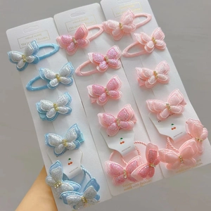 Handgefertigte Schmetterling Glitzer Haarspangen Strass Haargummis Kinder Mädchen Süß Cartoon Kunstleder Haarschmuck